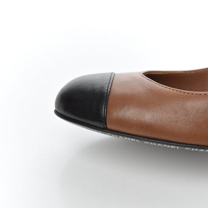 Chanel Lambskin Cap Toe Wedges 36 Brown Black 17 of 21