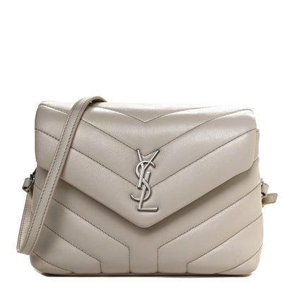 Saint Laurent Calfskin Y Quilted Monogram Toy Loulou Satchel Granite 1 of 11