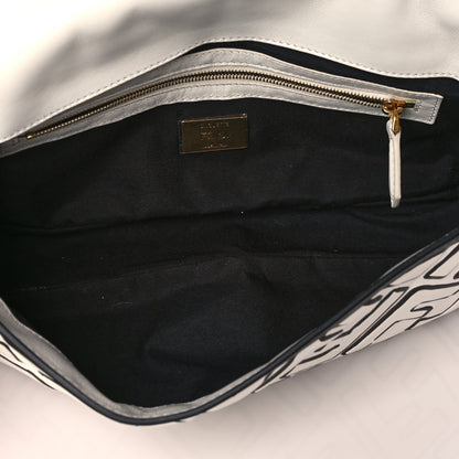 Fendi X JOSHUA VIDES Nappa FF Embossed Baguette White Black 4 of 9