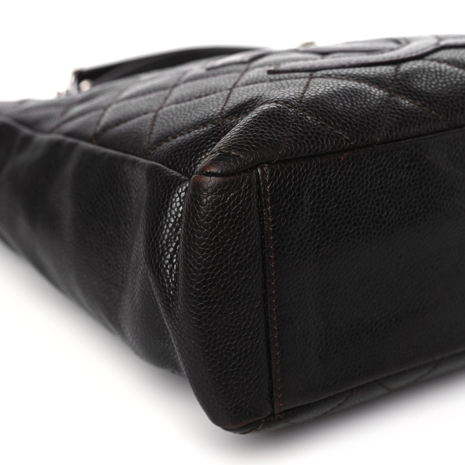 Chanel Caviar Quilted Petit Shopping Tote PST Dark Brown 9 of 12