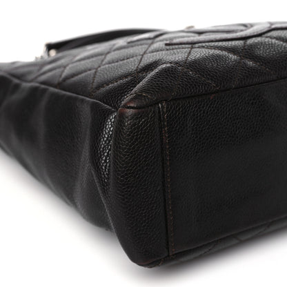 Chanel Caviar Quilted Petit Shopping Tote PST Dark Brown 9 of 12