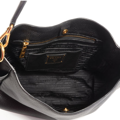 Prada Vitello Daino Side Pocket Hobo Nero Black 4 of 9