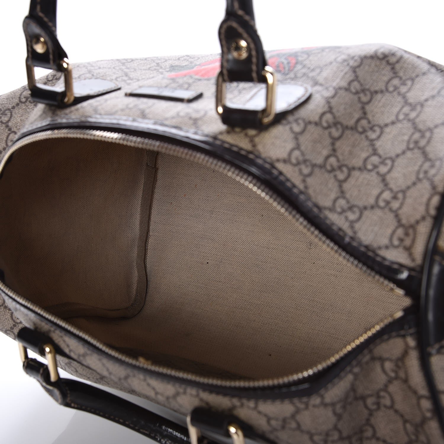 Gucci GG Plus Monogram Tattoo Heart Medium Joy Boston Dark Brown 5 of 8