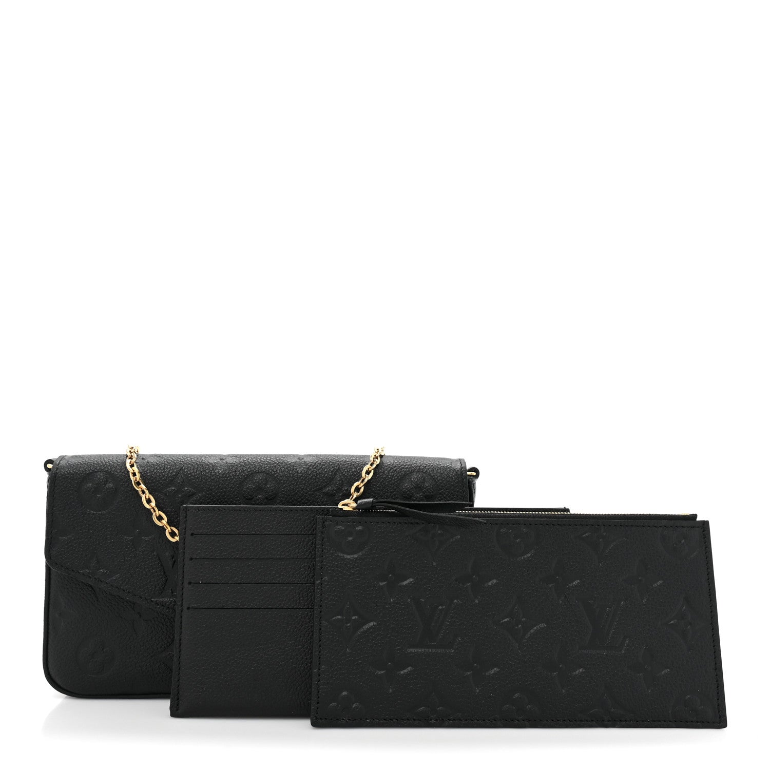Louis Vuitton Empreinte Pochette Felicie Chain Wallet Black 2 of 13