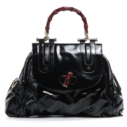 Gucci Dialux Pop Bamboo Top Handle Tote Black 1 of 7