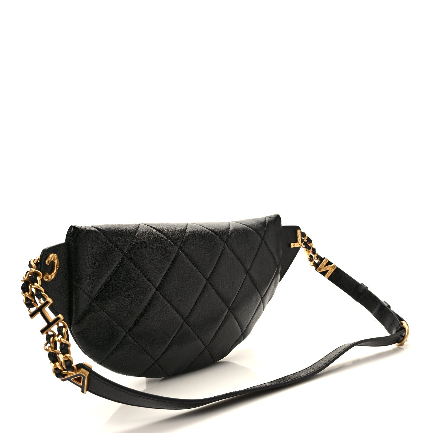 Chanel Lambskin Enamel Quilted Waist Bag Black 3 of 9