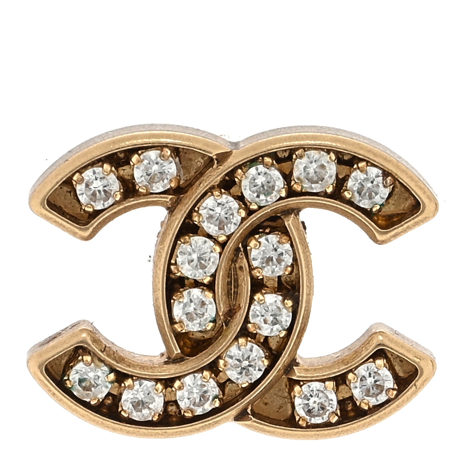Chanel Crystal CC Earring Gold 1 of 4