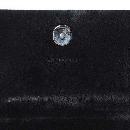 Saint Laurent Calfskin Crocodile Embossed Monogram Small Kate Tassel Satchel Black 12 of 12