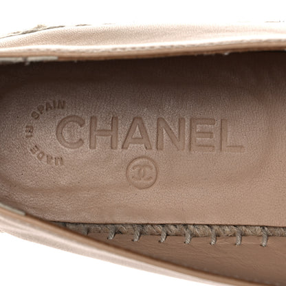 Chanel Lambskin CC Espadrilles 41 Beige Black 7 of 8