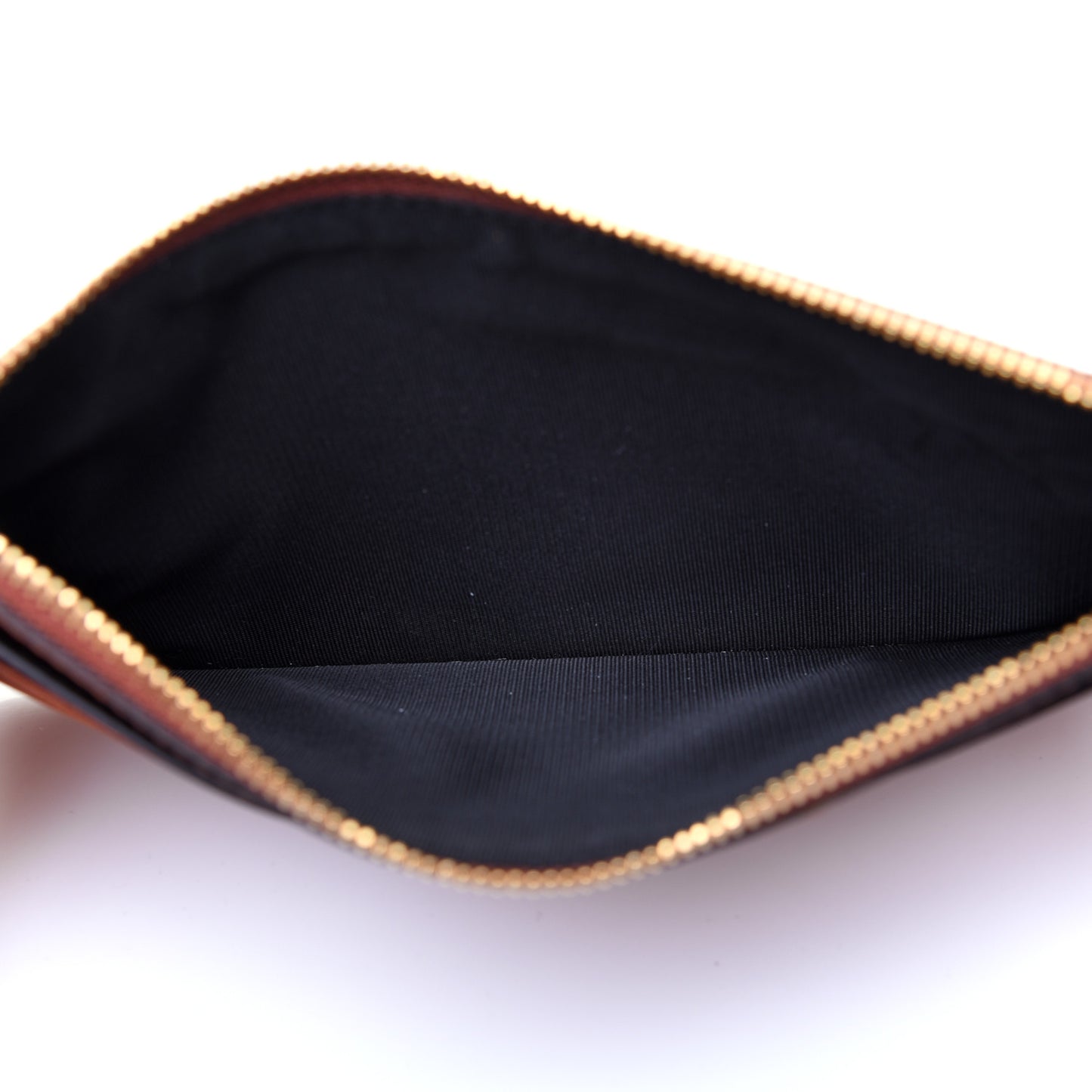 Goatskin GV3 Wristlet Zip Card Holder Chestnut