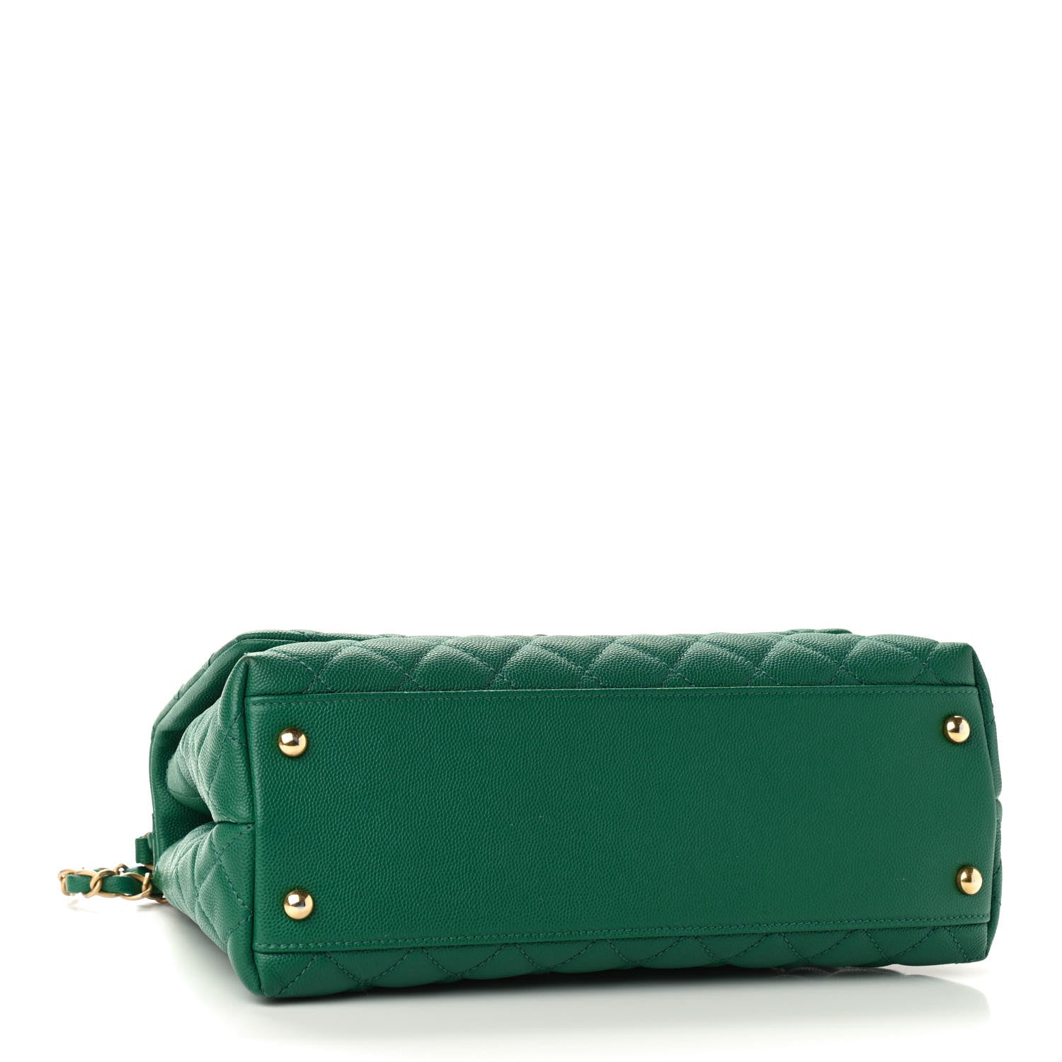Chanel Caviar Quilted Small Coco Handle Flap Green 4 of 9