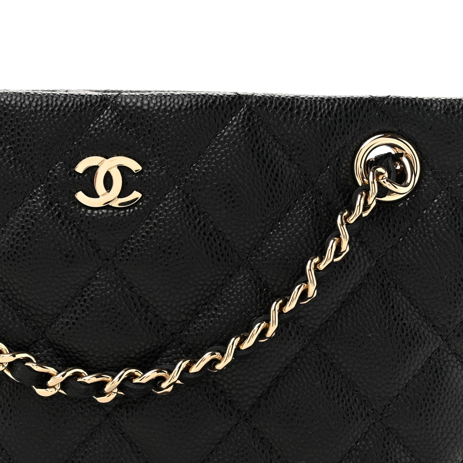Chanel Caviar Quilted Classic Clutch Tote With Chain Black 8 of 11