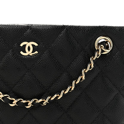 Chanel Caviar Quilted Classic Clutch Tote With Chain Black 8 of 11