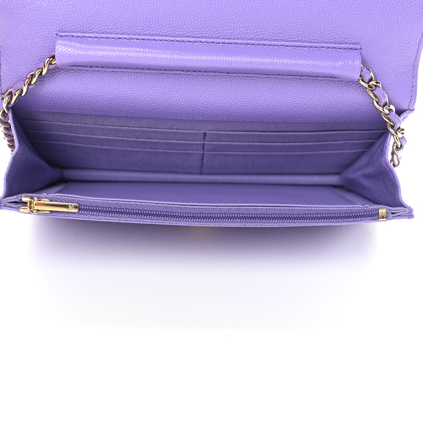Caviar Quilted Wallet On Chain WOC Purple