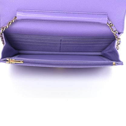 Chanel Caviar Quilted Wallet On Chain WOC Purple 5 of 13