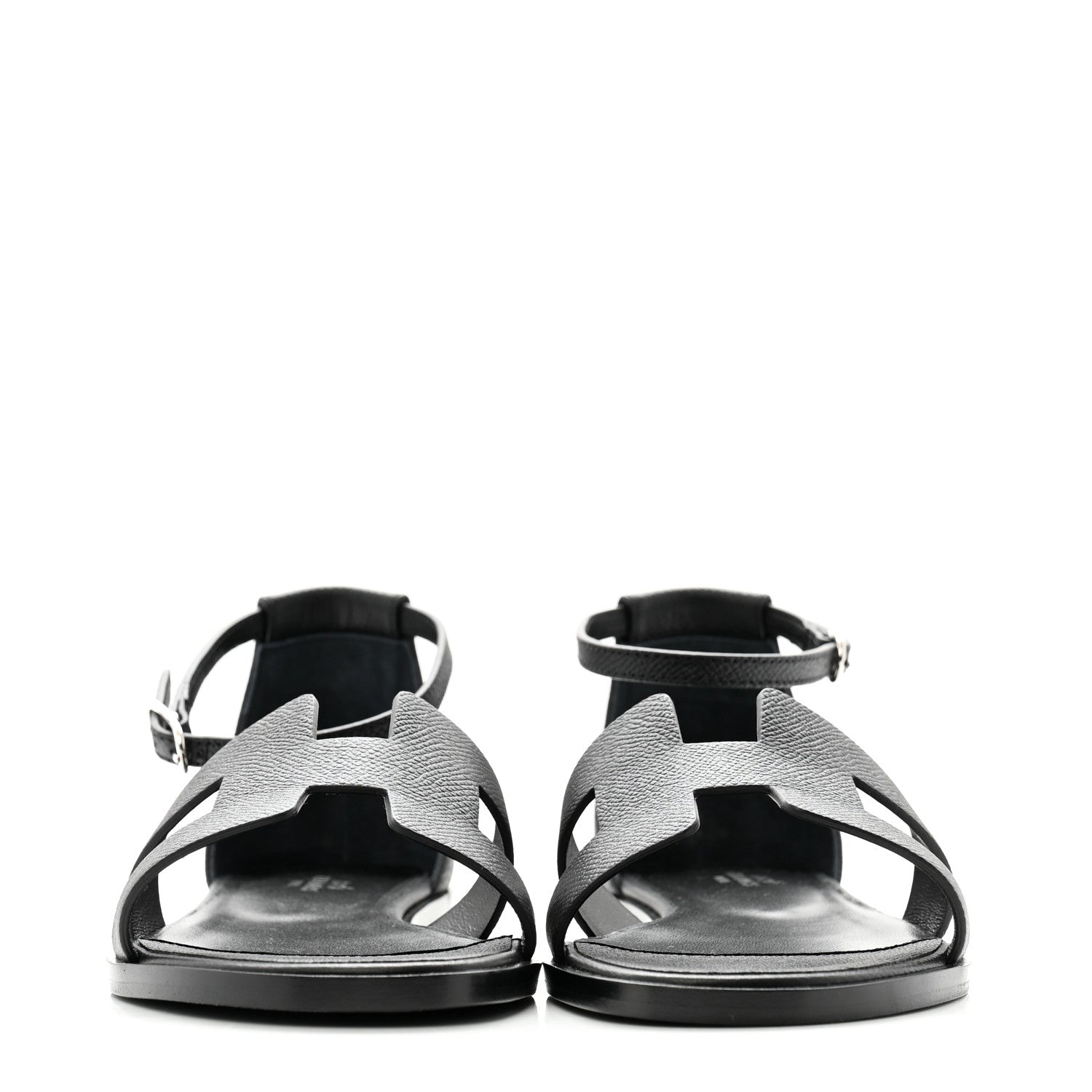 Hermes Epsom Santorini Sandals 38 Black 2 of 10