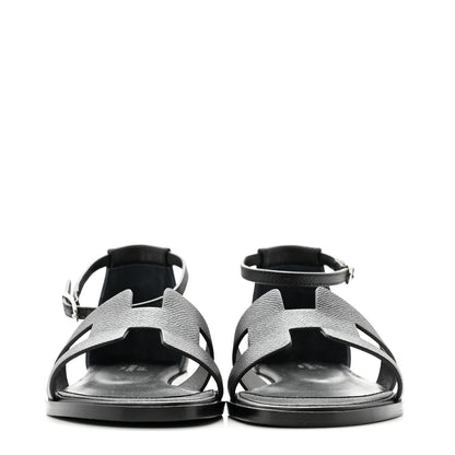 Hermes Epsom Santorini Sandals 38 Black 2 of 10