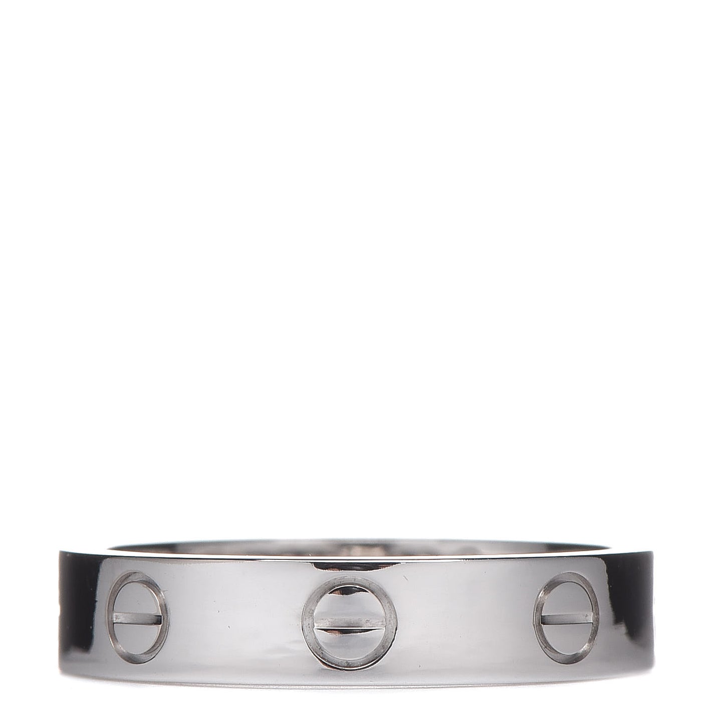 18K White Gold Diamond 4mm LOVE Wedding Band Ring 52 6