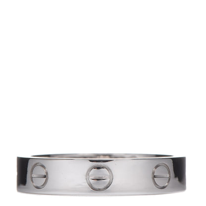 Cartier 18K White Gold Diamond 4mm LOVE Wedding Band Ring 52 6 3 of 4