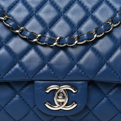 Chanel Lambskin Quilted Medium Double Flap Blue 8 of 11