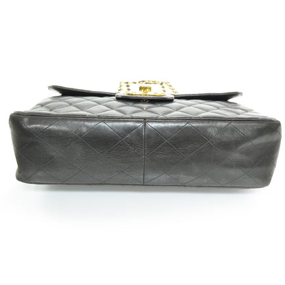Chanel Lambskin Quilted Jumbo Flap Black 4 of 10