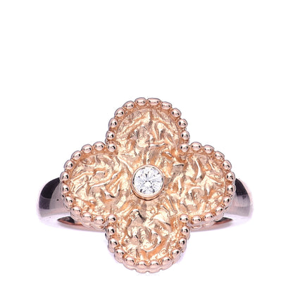 Van Cleef & Arpels 18K Rose Gold Diamond Vintage Alhambra Ring 47 4 1 of 5
