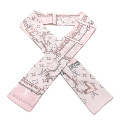 Louis Vuitton Silk Monogram Confidential Bandeau Light Pink Porcelain Rose Beige Ebony 1 of 3
