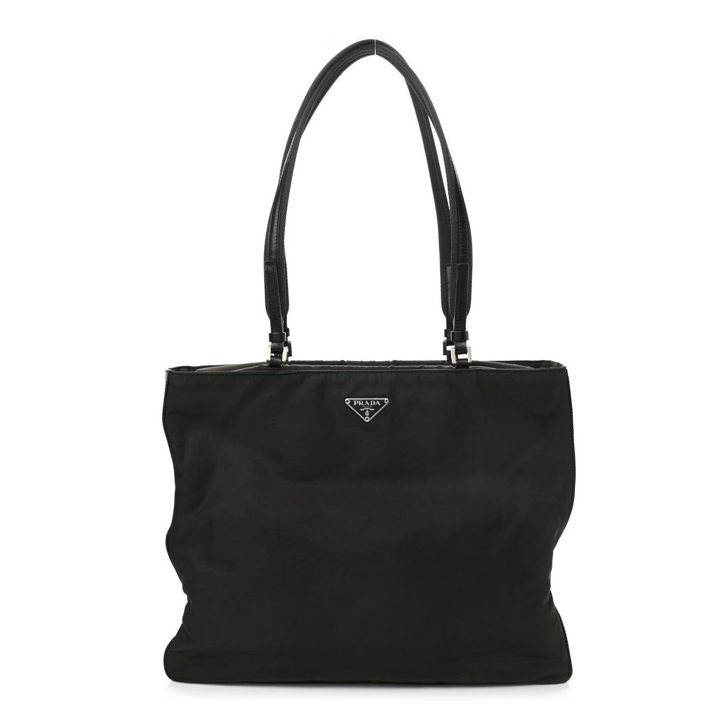 Tessuto Nylon Soft Calfskin Shopping Tote Ebano