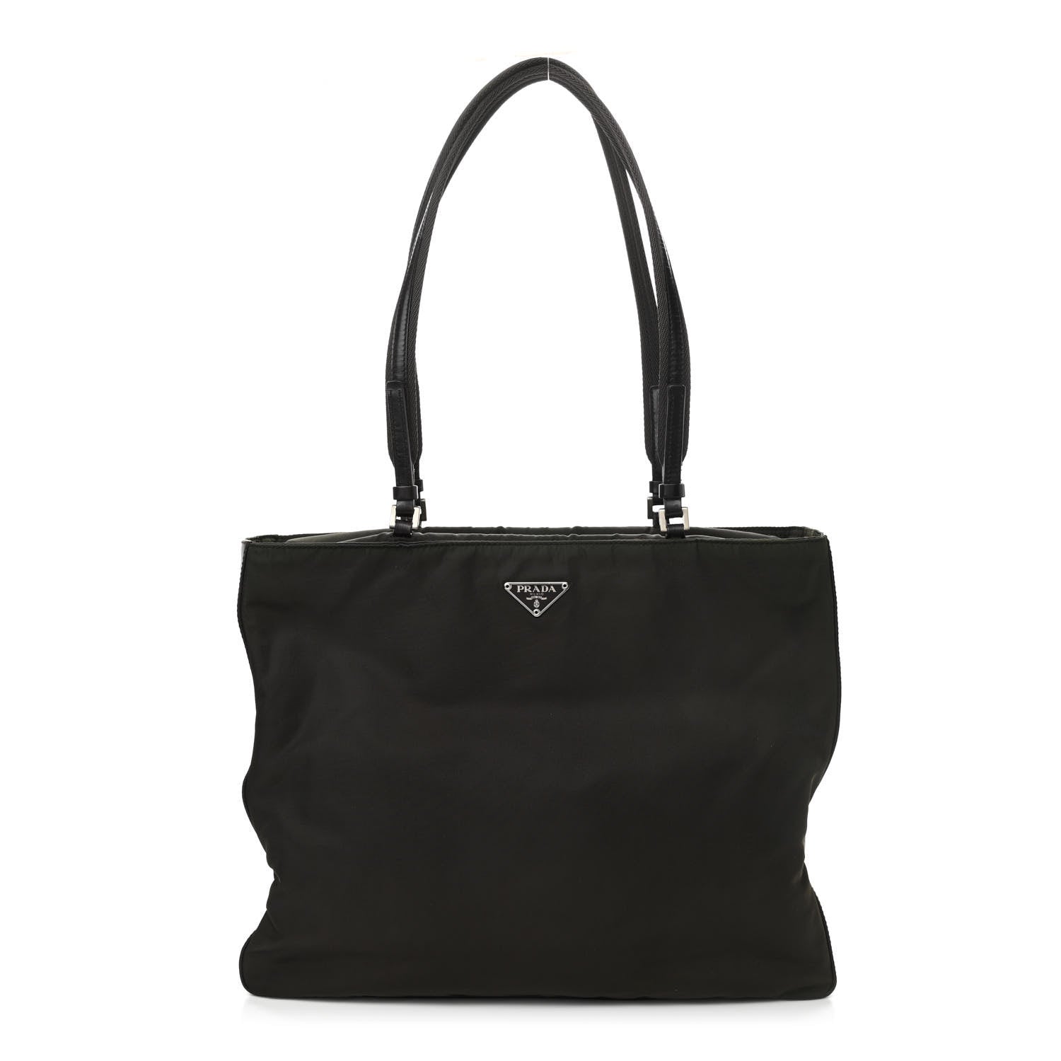 Prada Tessuto Nylon Soft Calfskin Shopping Tote Ebano 1 of 9
