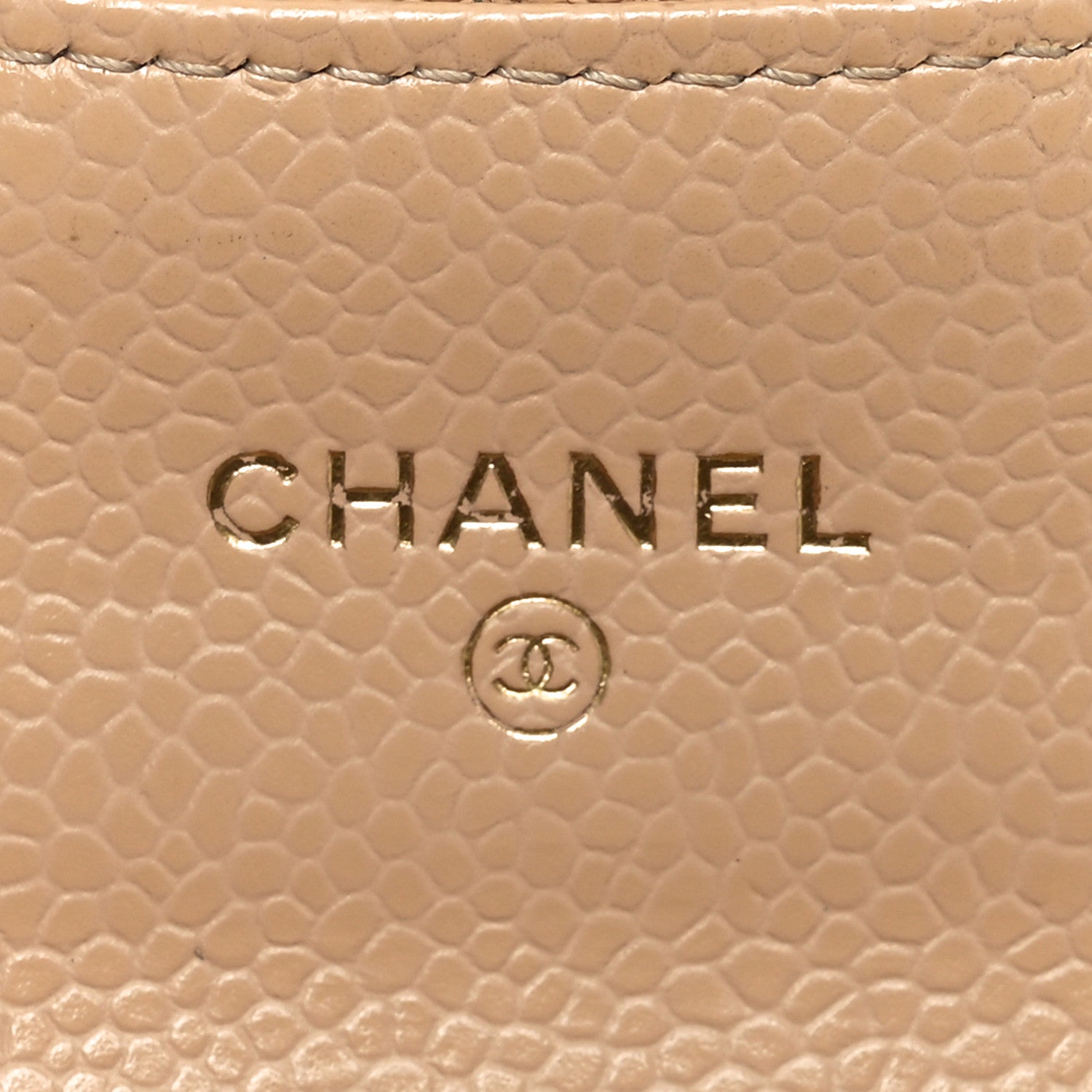 Chanel Caviar Quilted Flap Card Holder Wallet Beige 6 of 10