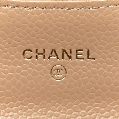 Chanel Caviar Quilted Flap Card Holder Wallet Beige 6 of 10