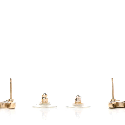 Chanel Crystal Pearl CC Drop Earrings Gold 3 of 4