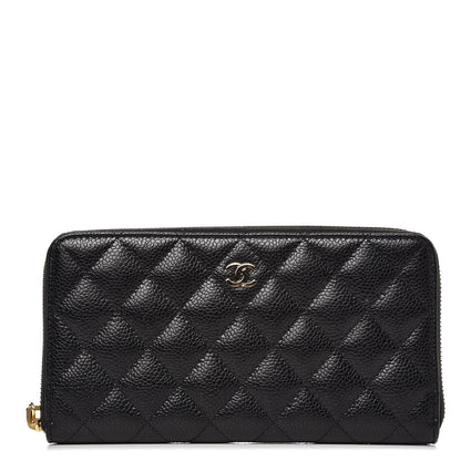 Chanel Caviar Quilted Large Gusset Zip Around Wallet Black 1 of 8