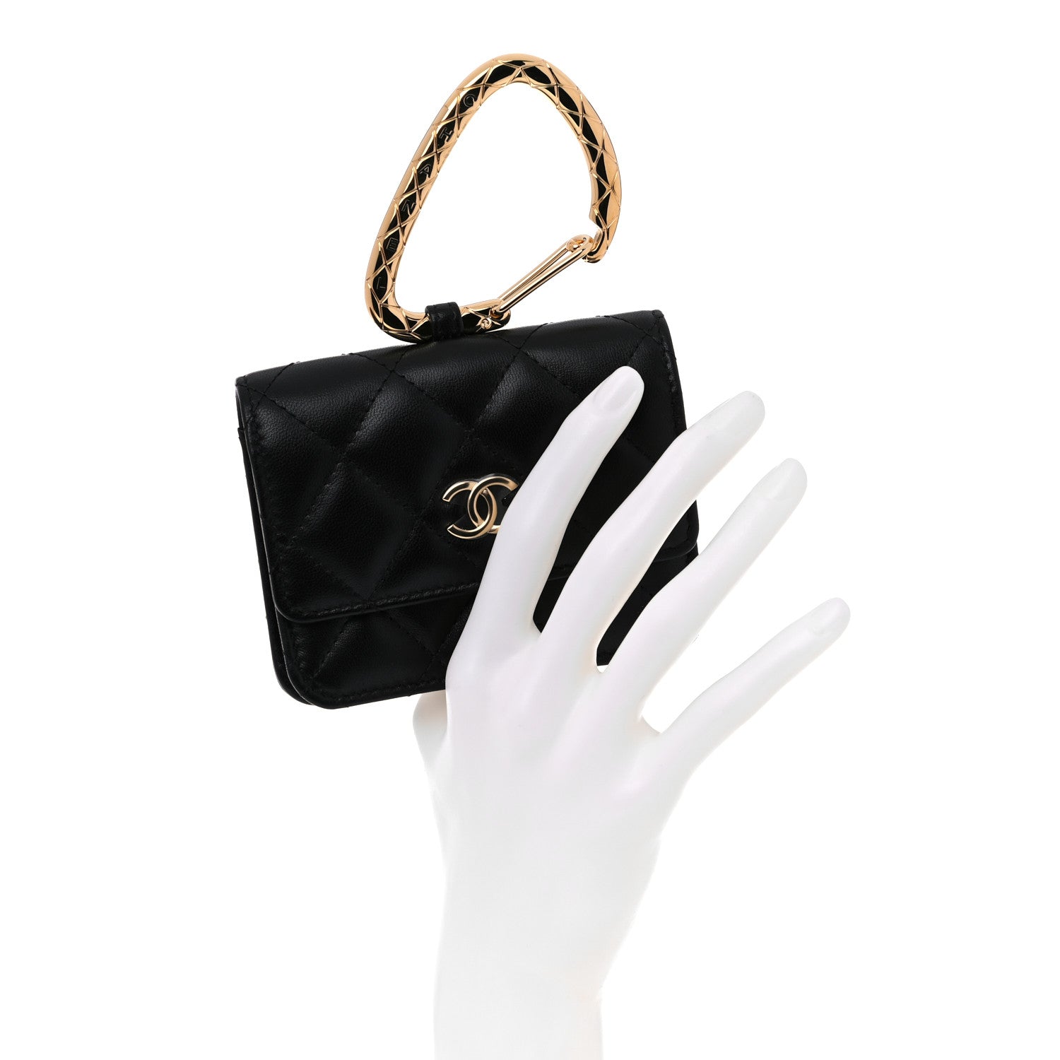 Chanel Lambskin Quilted CC Hook Card Holder Black 2 of 12