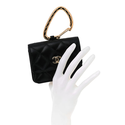 Chanel Lambskin Quilted CC Hook Card Holder Black 2 of 12