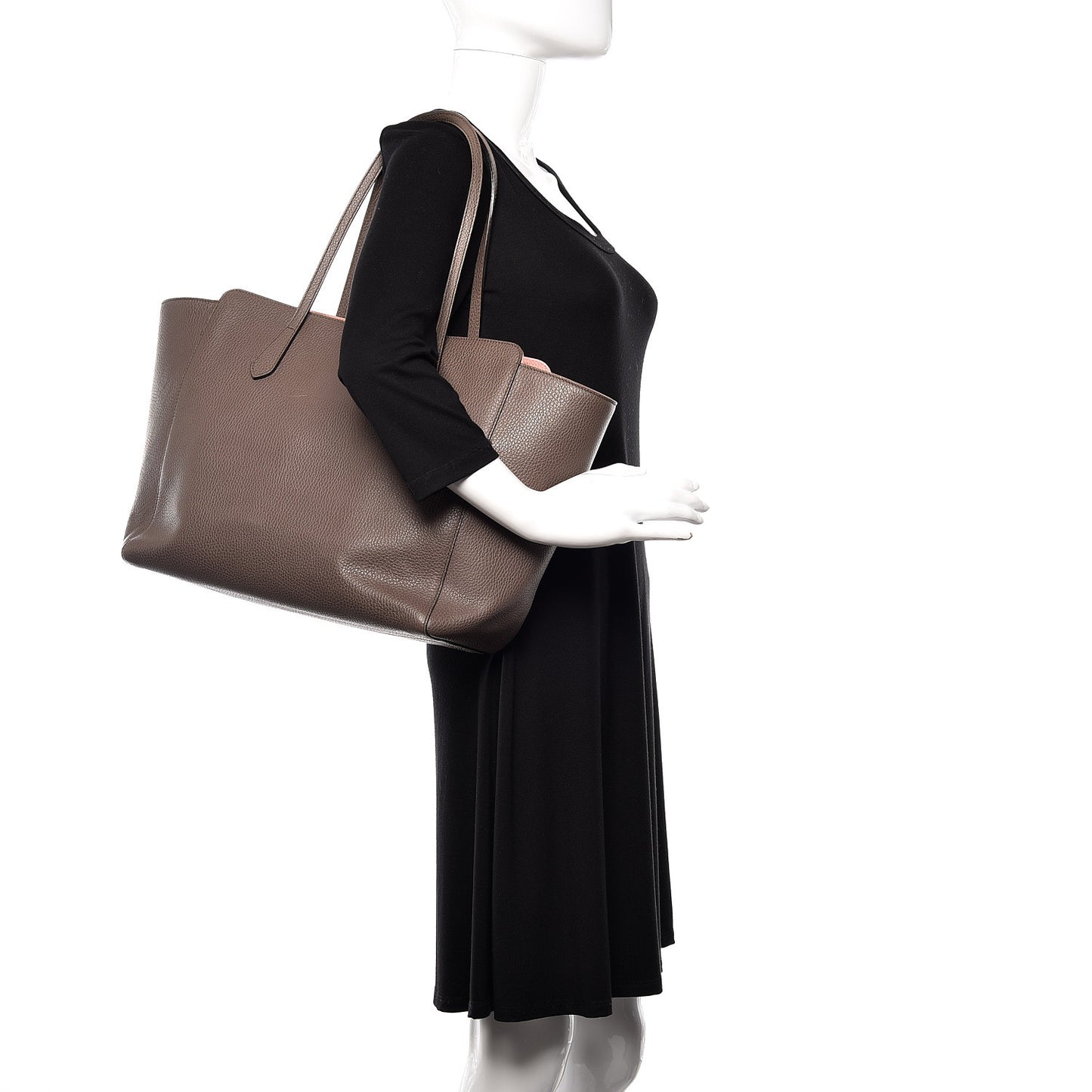 Dollar Calfskin Medium Swing Tote Grey Field Soft Pink