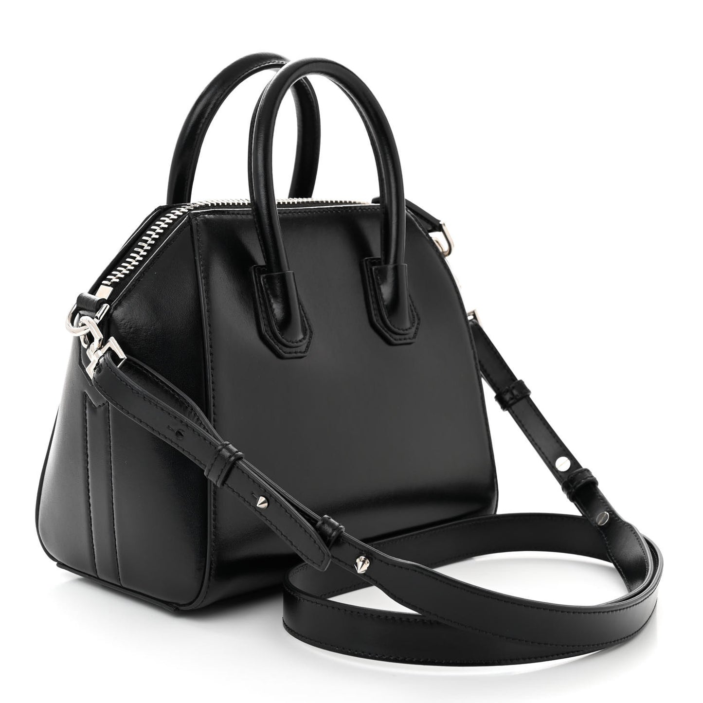 Shiny Lord Calfskin Mini Antigona Black