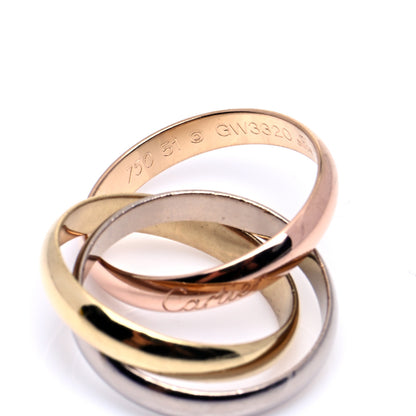 Cartier 18K Pink Yellow White Gold Classic Trinity Ring 51 5.75 6 of 6