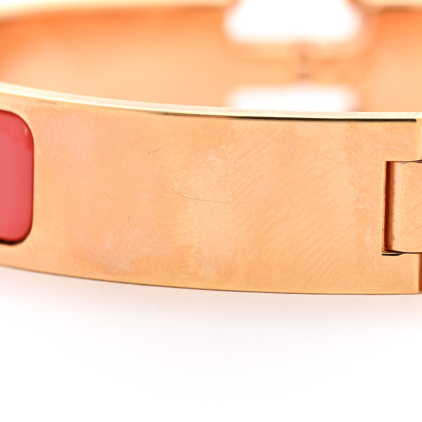 Enamel Narrow Clic Clac H Bracelet PM Rouge Corail