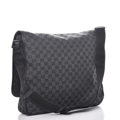 Gucci Denim Monogram Hysteria Double Buckle Flap Messenger Bag 3 of 7