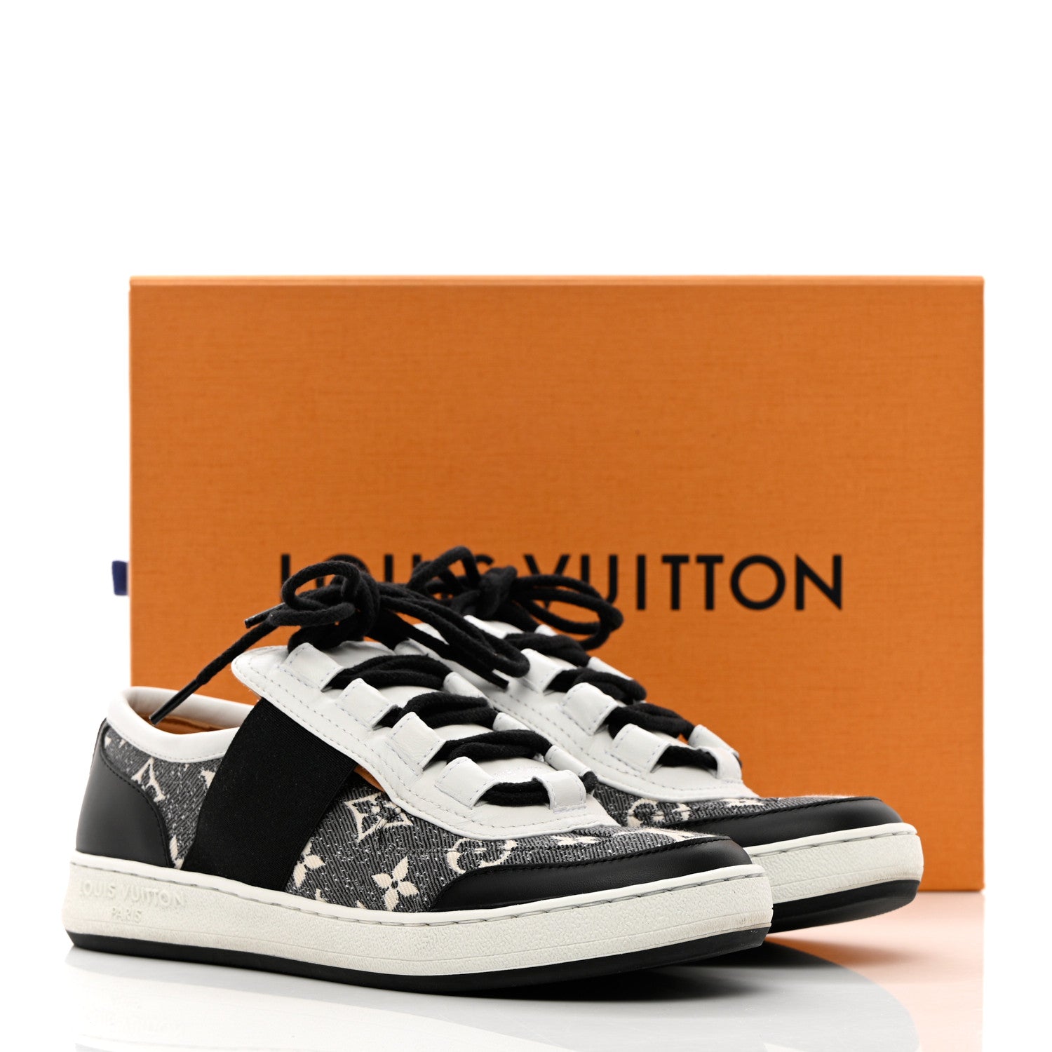 Louis Vuitton Denim Monogram Lous Sneakers 36 Gray 14 of 14