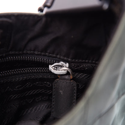 Prada Nylon Quilted Shoulder Bag Dark Green 8 of 11