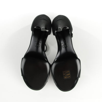 Chanel Crepe Grosgrain Crystal Bow Open Toe Sandals 39 Black 15 of 16