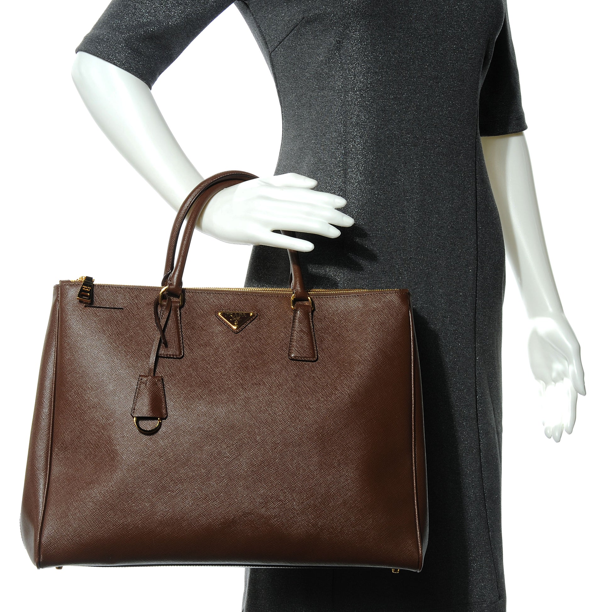 Prada Saffiano Lux Large Tote Cacao 4 of 8
