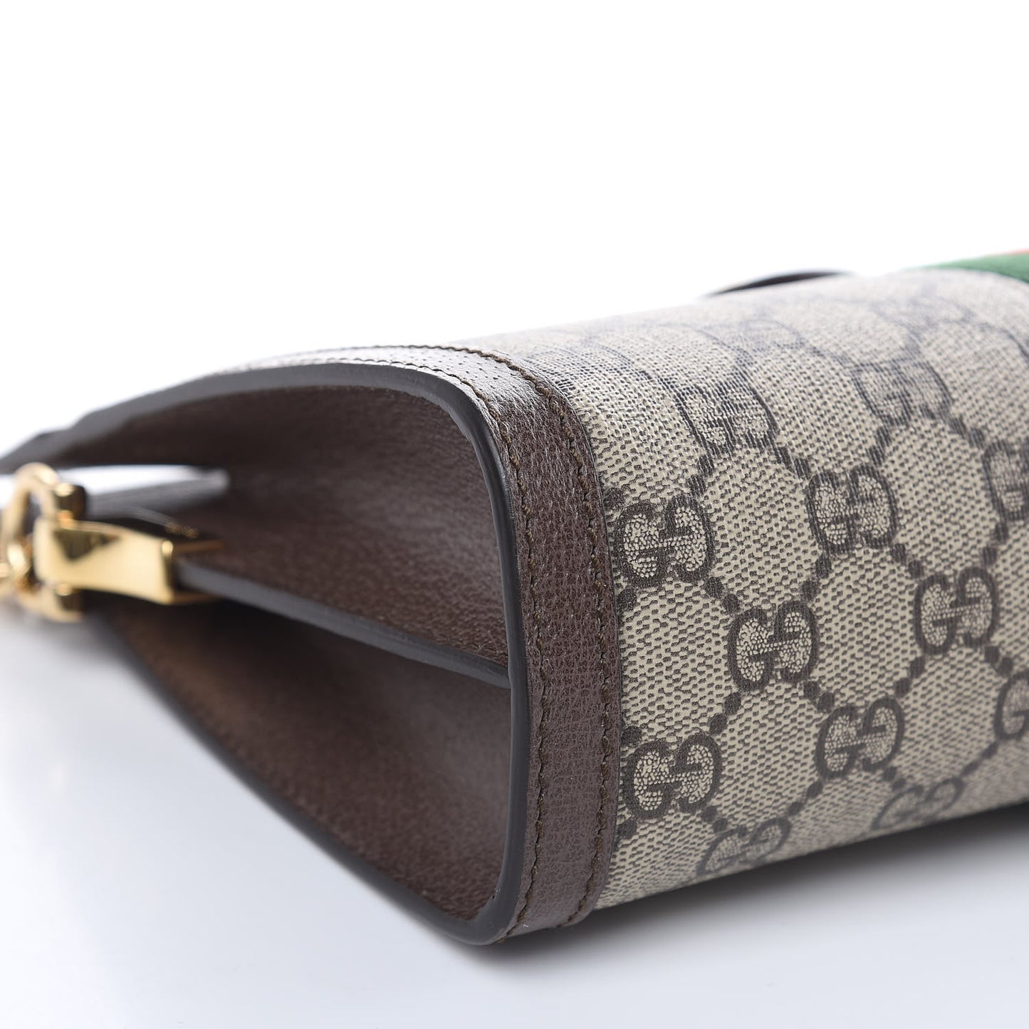 GG Supreme Monogram Web Small Ophidia Chain Shoulder Bag Brown