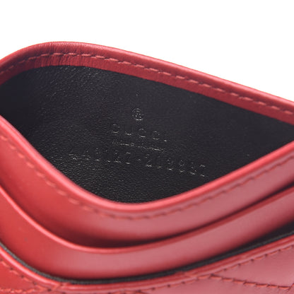 Gucci Calfskin Matelasse GG Marmont Card Holder Hibiscus Red 5 of 5