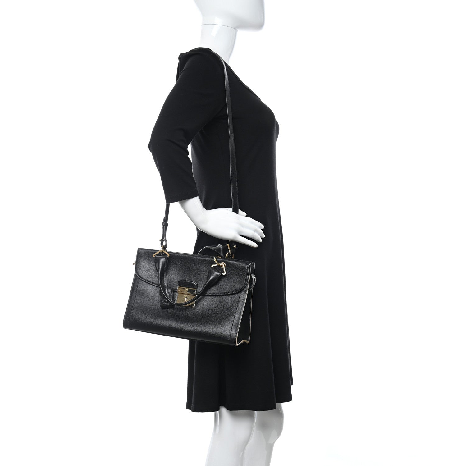 Marc Jacobs Textured Calfskin Satchel Black 2 of 10