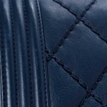 Chanel Calfskin Double Stitch Medium Boy Flap Marine 9 of 11