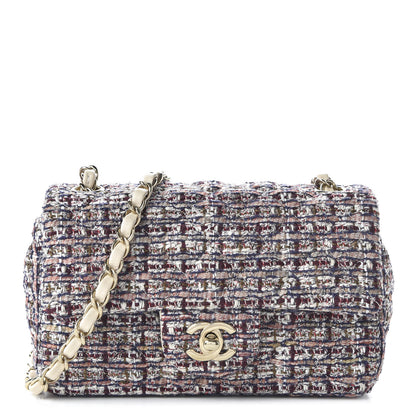 Chanel Tweed Quilted Mini Rectangular Flap Pink 2 of 19