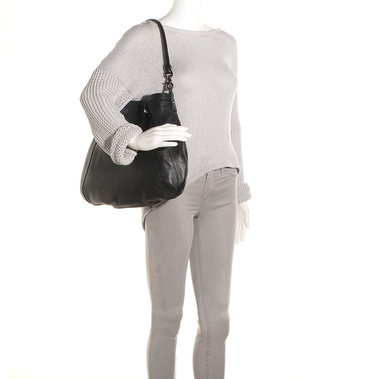 Gucci Leather Medium Convertible Abbey Tote Black 2 of 7